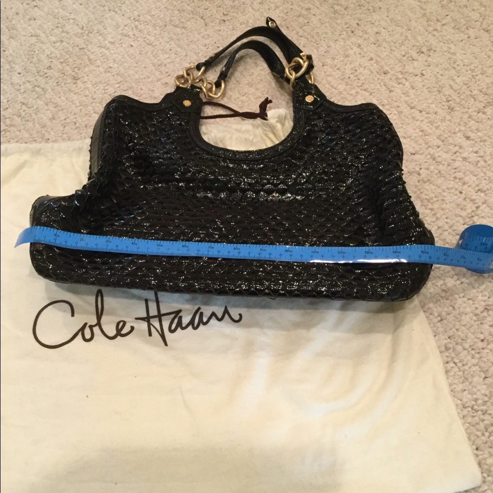 Cole Haan black patent satchel - Picture 4 of 14